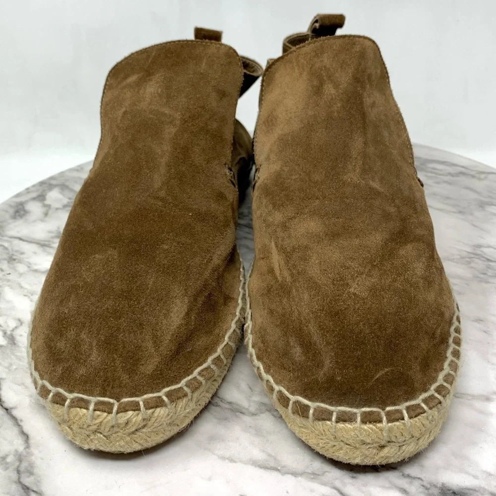 Vince Ronan Soft Unstructured Brown Suede Espadrille Loafer Boots 10 Minimalist